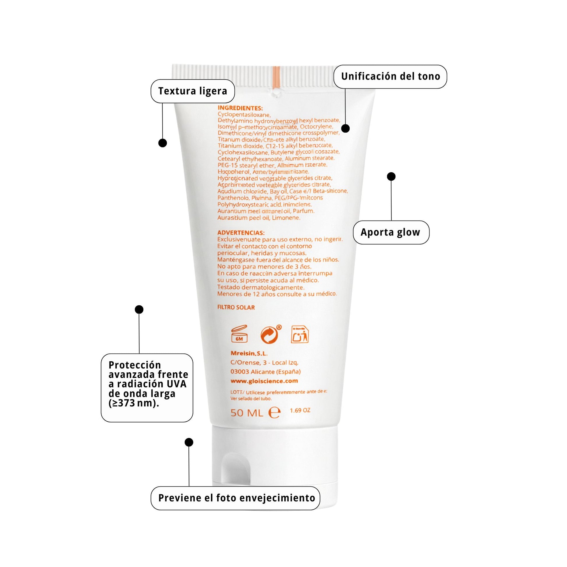 Gloi Protector solar facial SPF 50